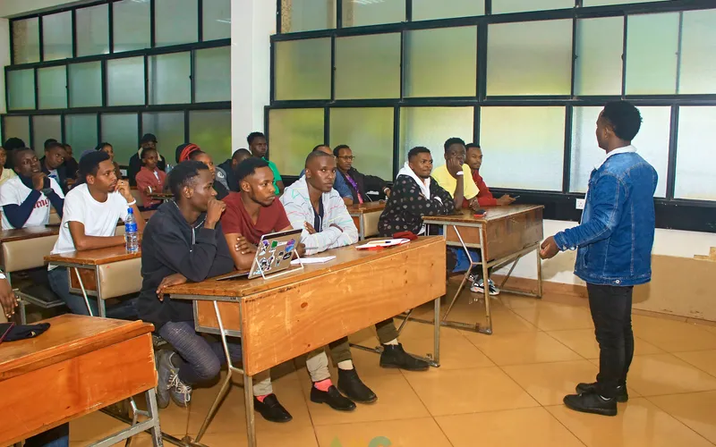 Speaking to a room of developers at DevFest Mt. Kenya 2024